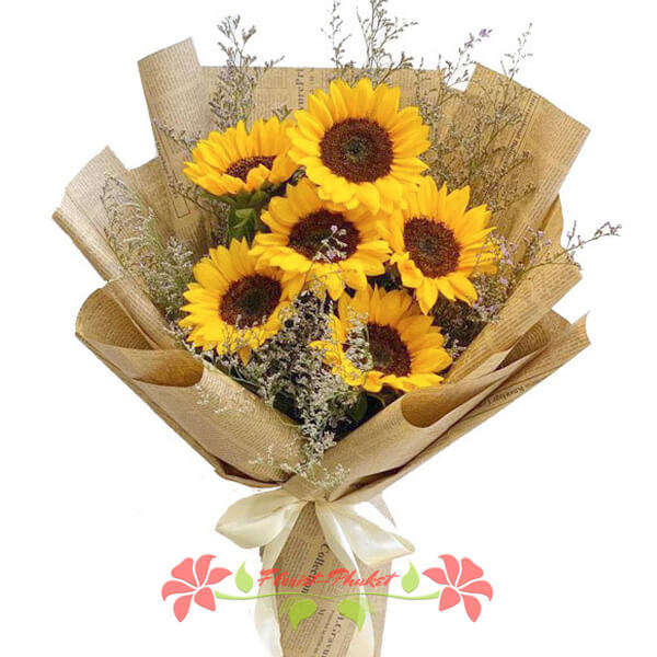 6 Sunflowers bouquet - Flower Delivery Phuket