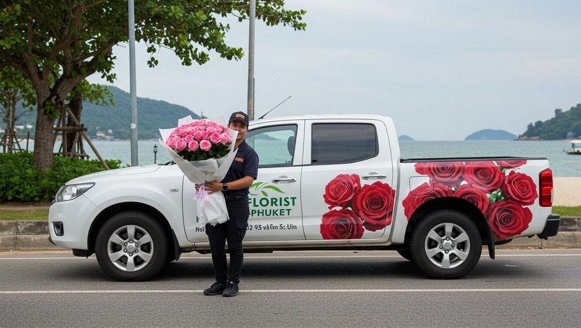 Same Day flower delivery Phuket - our delivery car