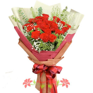 18 Red Roses bouquet from Florist-Phuket
