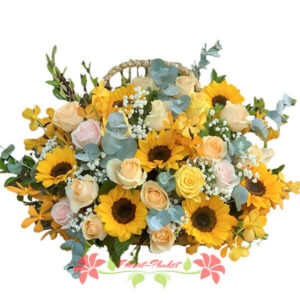 Happy Whispers flower basket - Florist-Phuket