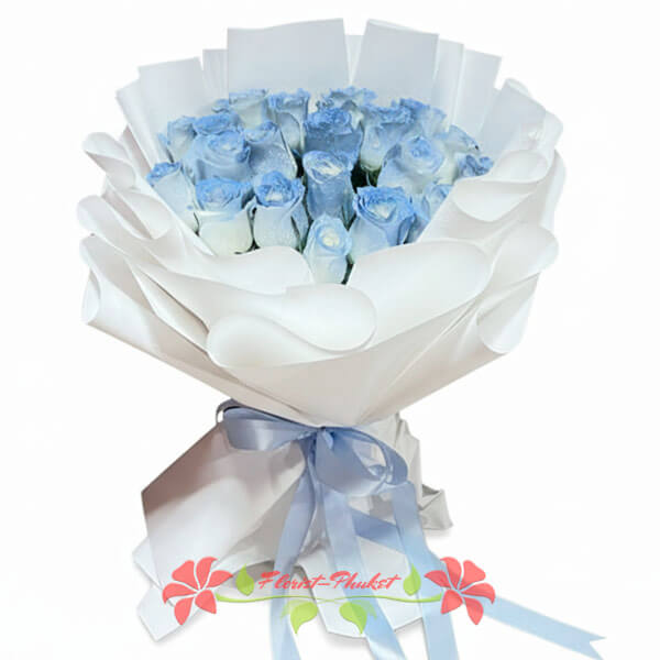 Ocean Breeze bouquet from Florist-Phuket (21 Blue Roses)