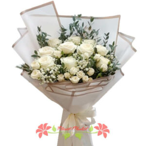 The Angelic Bouquet (white roses) - Florist-Phuket