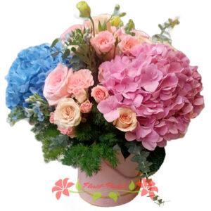 Pink and Blue flower box - Florist-Phuket flower shop