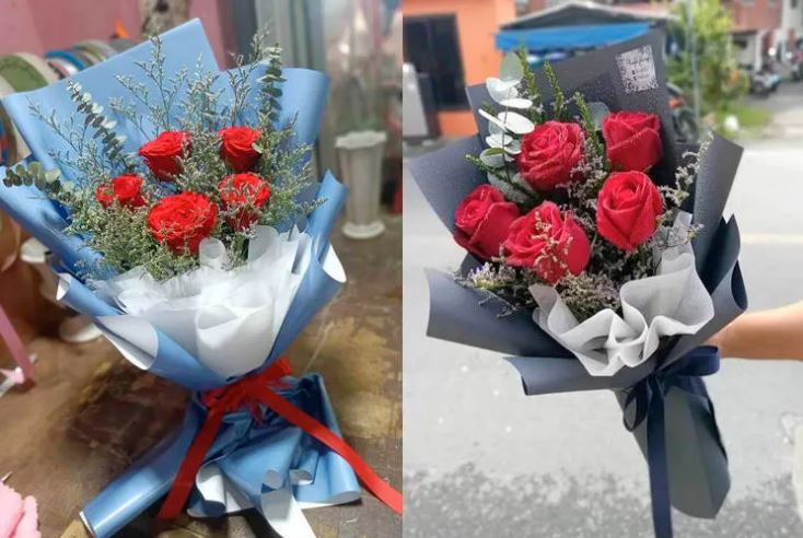 Даже букеты из 5 роз от Florist-Phuket выглядят красиво и празднично