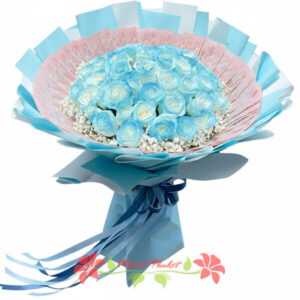 Florist-Phuket flower shop - Money Bouquet 5000 baht with 35 blue roses