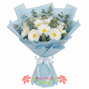 12 White Gerberas bouquet (The Cloud Whisper Bouquet) from Florist-Phuket